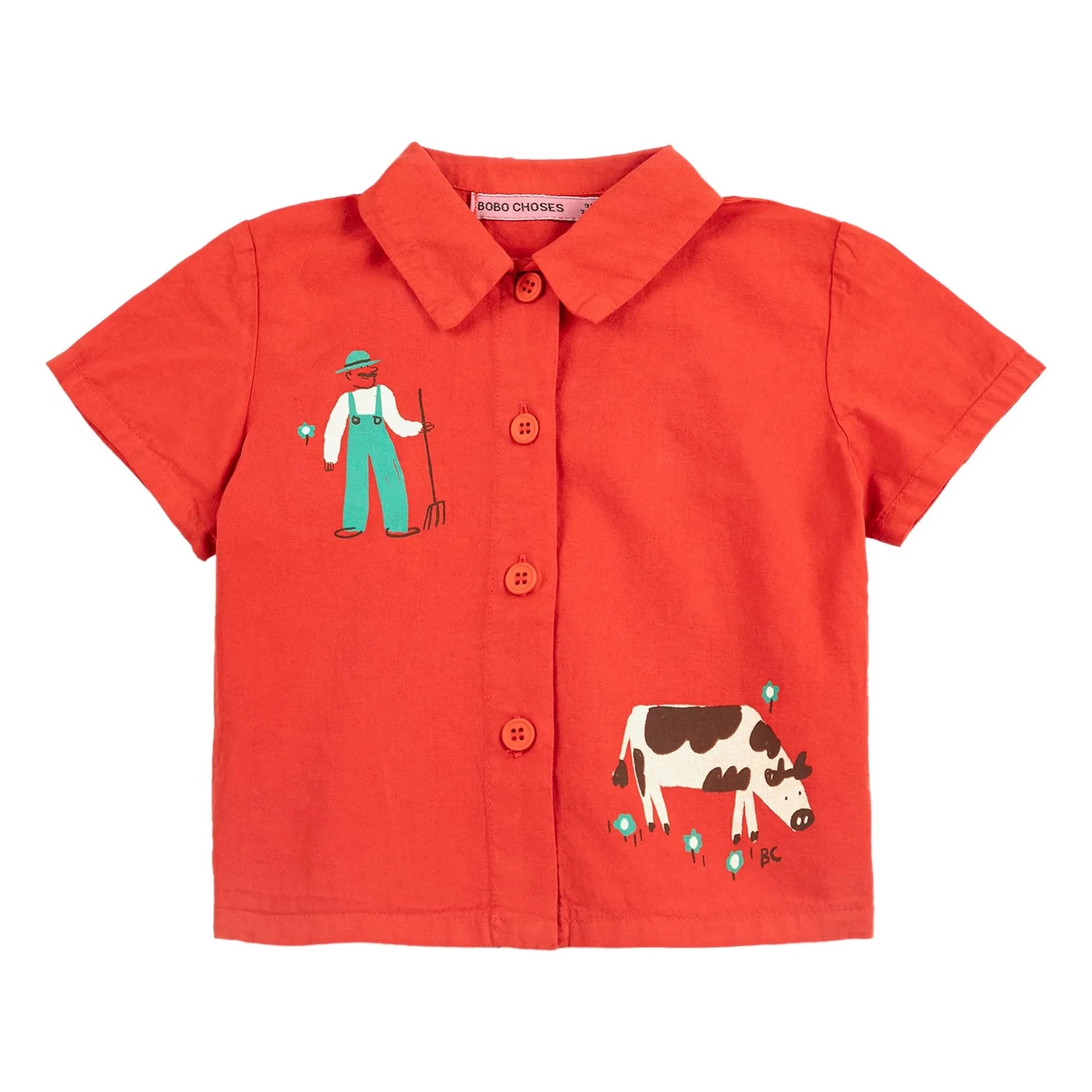 Bobo Choses - Organic cotton farm shirt | Red