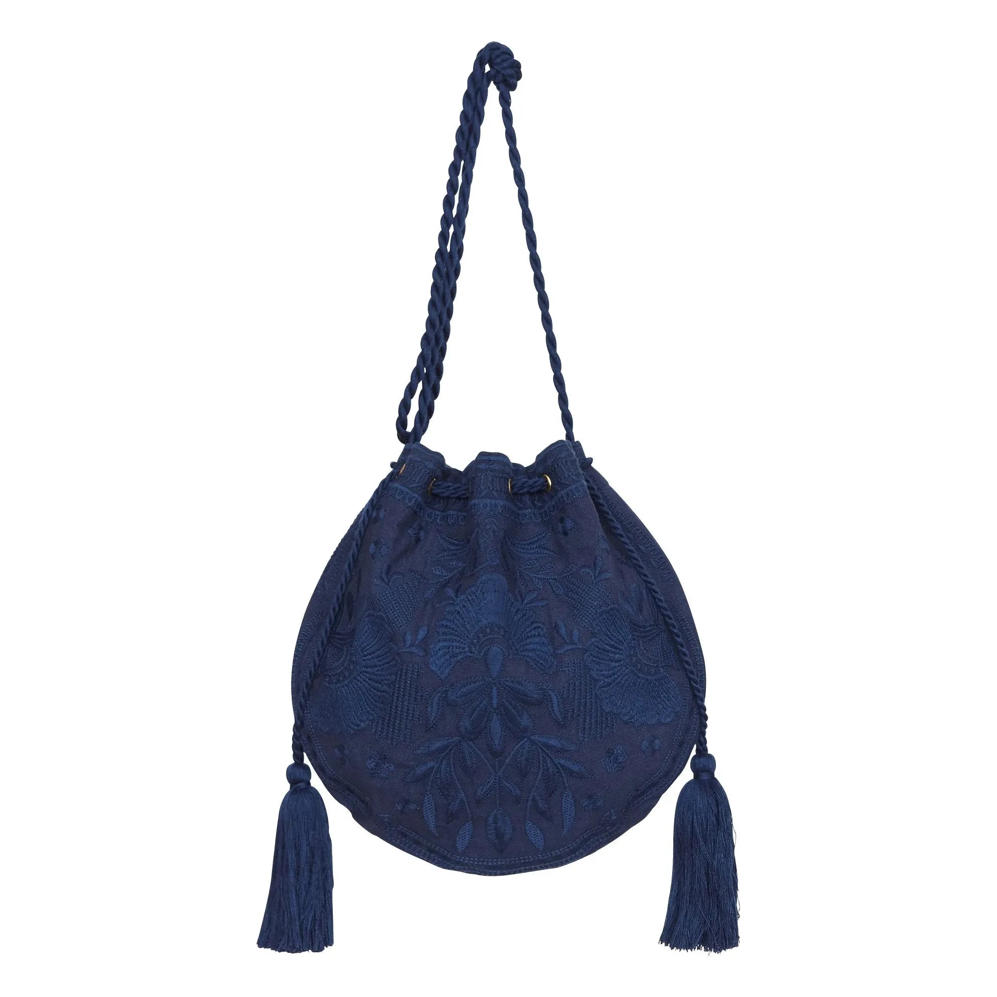 M.A.B.E. - Averi Embroidered Bag | Navy Blue