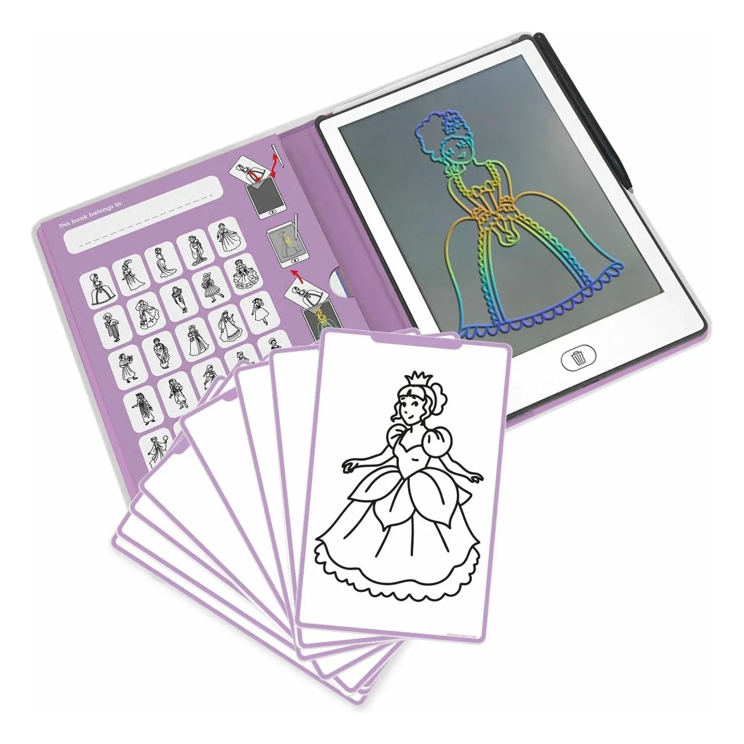 Kidywolf - Kidydraw Mini Drawing Board | Purple