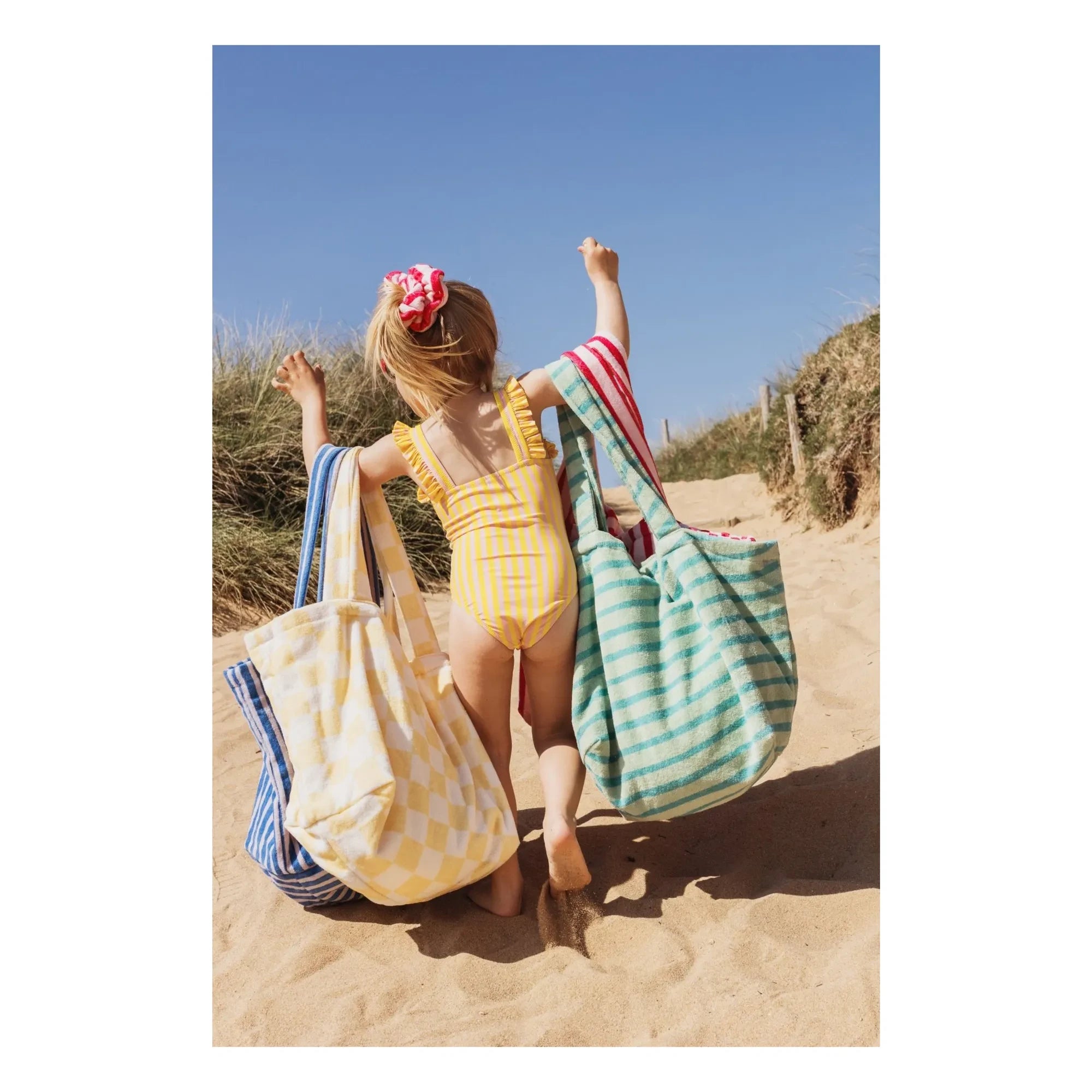 Jera Mini - Striped Ruffle Swimsuit | Yellow