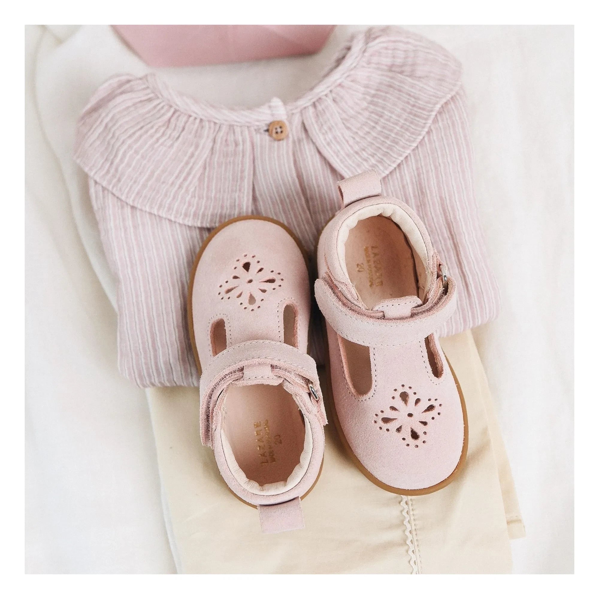 Lazare - Babies Pia Etoile Suede | Powder Pink
