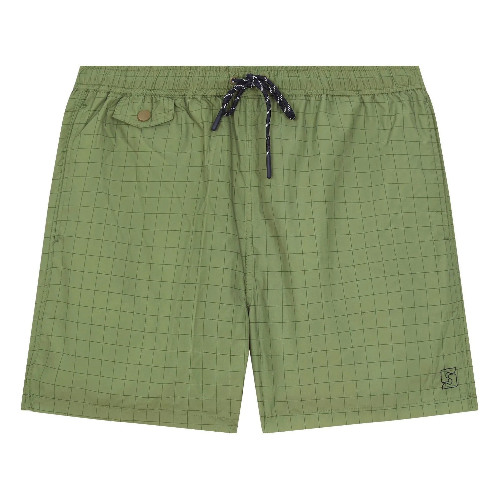 Smallable Man - Dante Checked Swim Shorts | Khaki