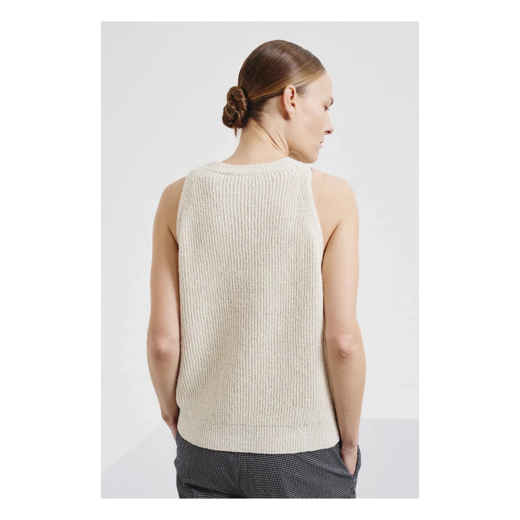 Pomandère - Knitted cardigan in cotton and linen | Cream