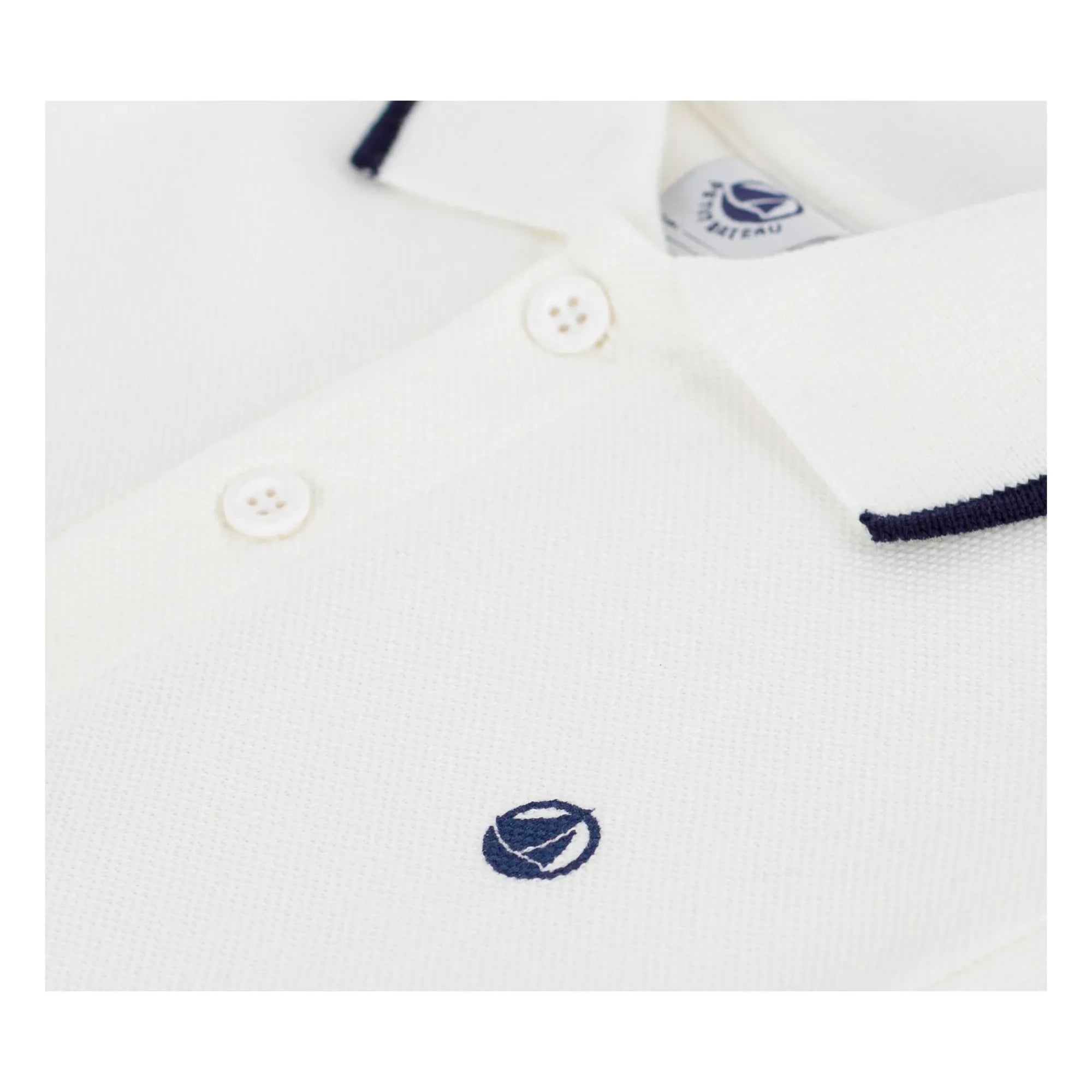 Petit Bateau - Organic Cotton Polo T-Shirt | White