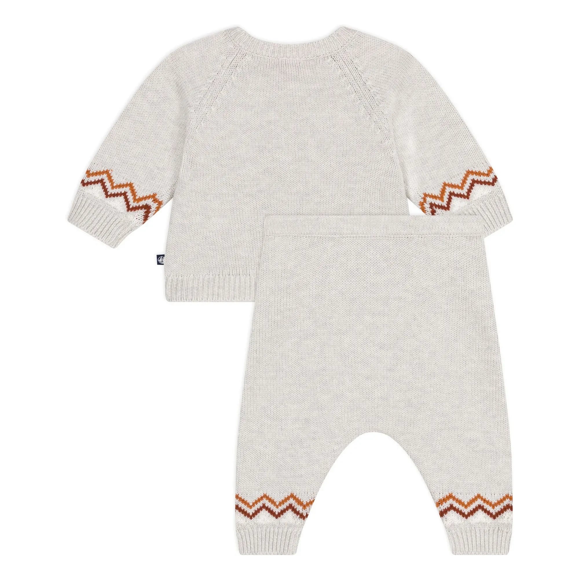 Petit Bateau - P'tit Cœur Yün Kazak ve Pantolon Takımı | Kırçıllı bej