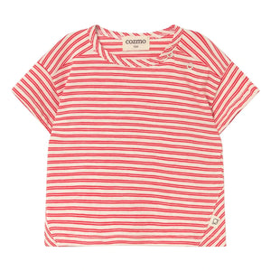 Cozmo - Striped Baby T-Shirt | Red