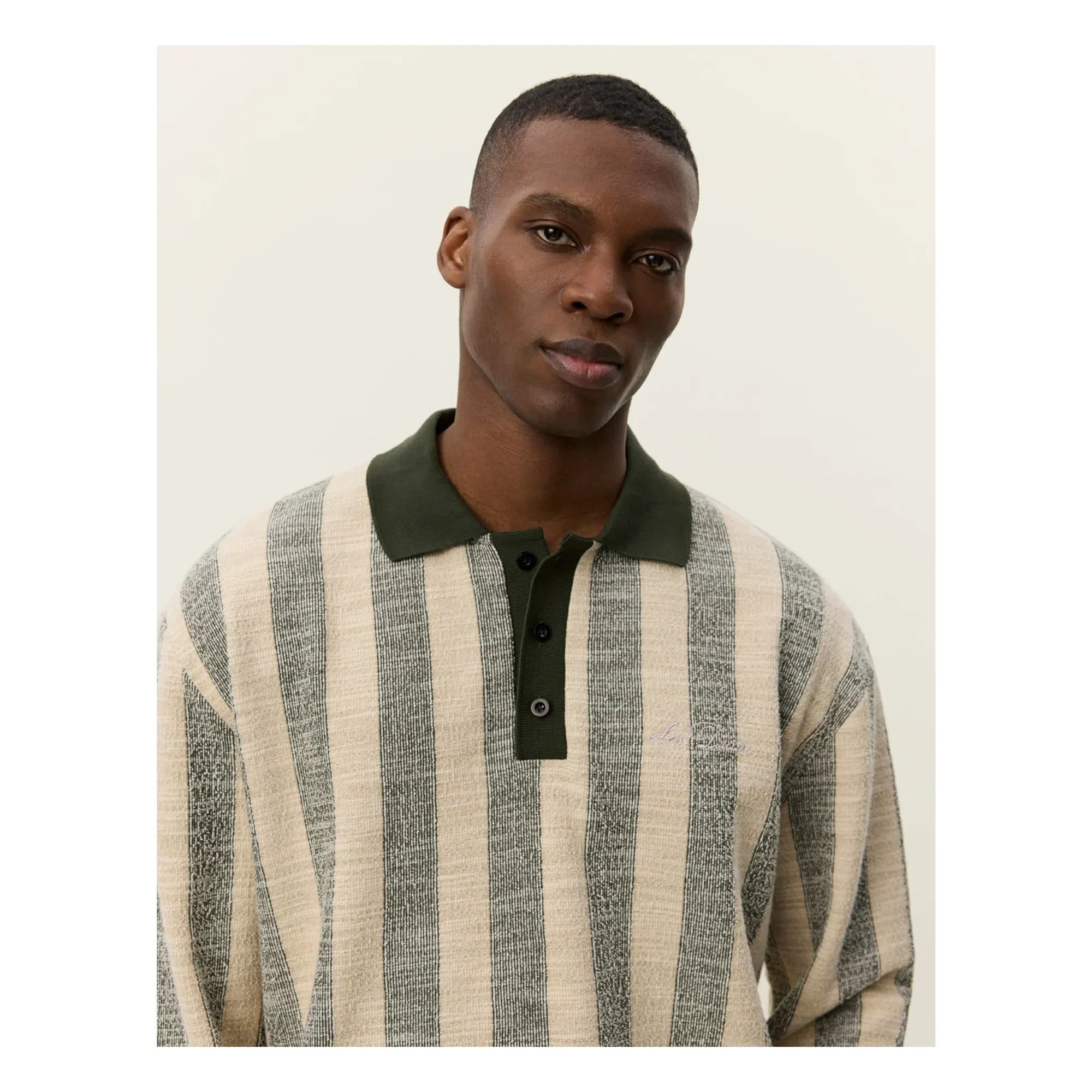 Les Deux - Polo Jacquard Jersey Bowie | Dark Khaki