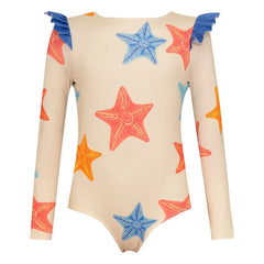 Pepita & Me - Wings Star Long Sleeve Swimsuit | Ecru