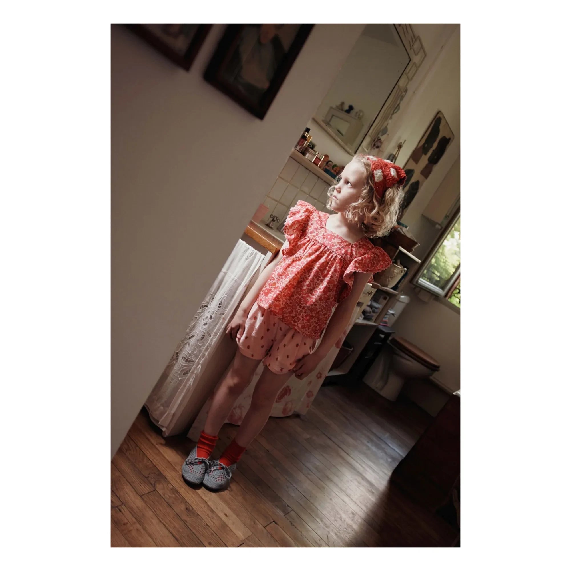 Emile et Ida - Strawberry Organic Cotton Towel Shorts | Pink