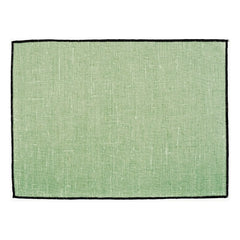 Haomy - Bordeau Leather-Trimmed Linen Tablecloth | Almond Green