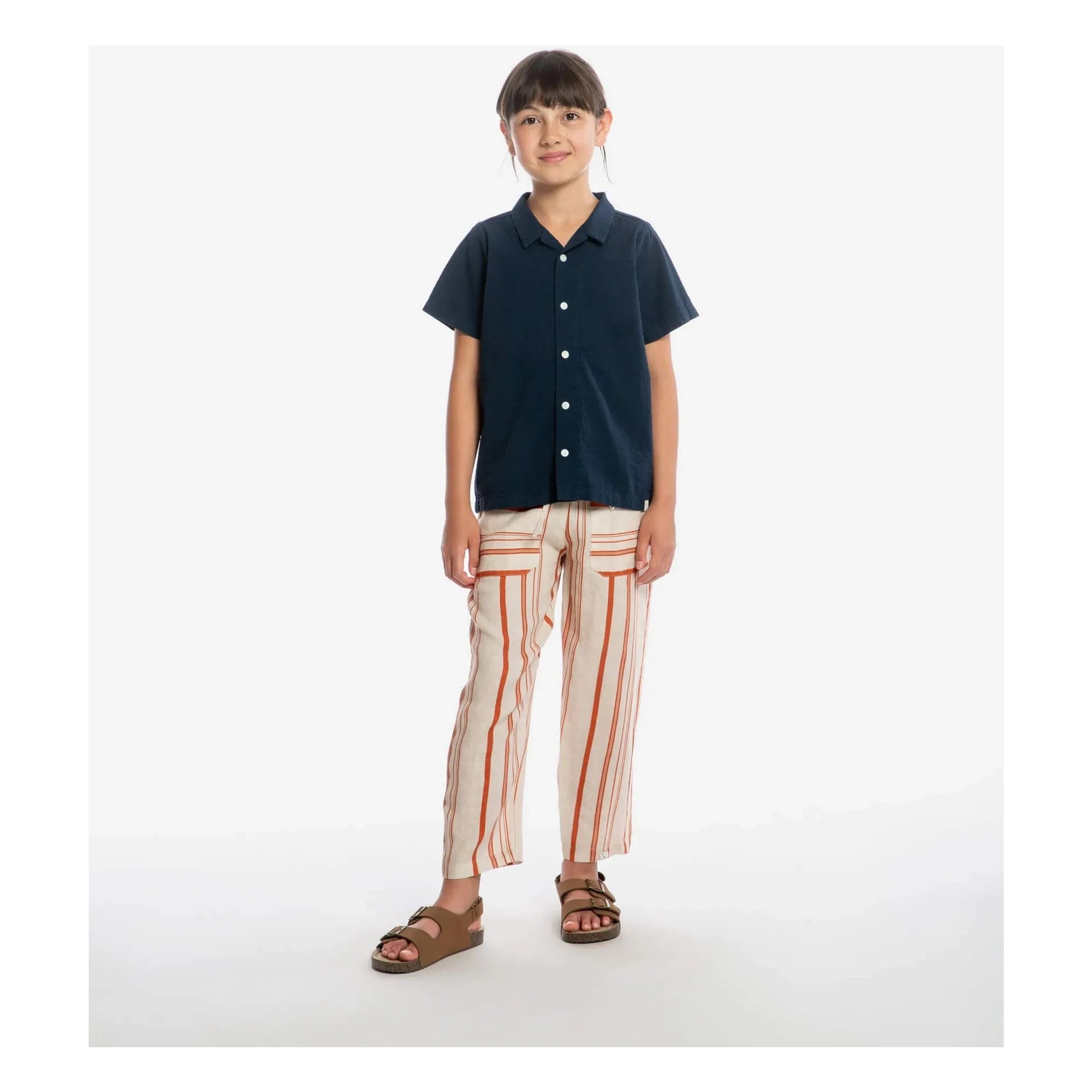 Matona - Plain Organic Cotton Shirt | Navy
