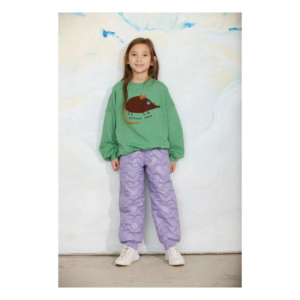 Mini Rodini - Fil Detaylı Nakışlı Organik Pamuklu Sweatshirt | Yeşil