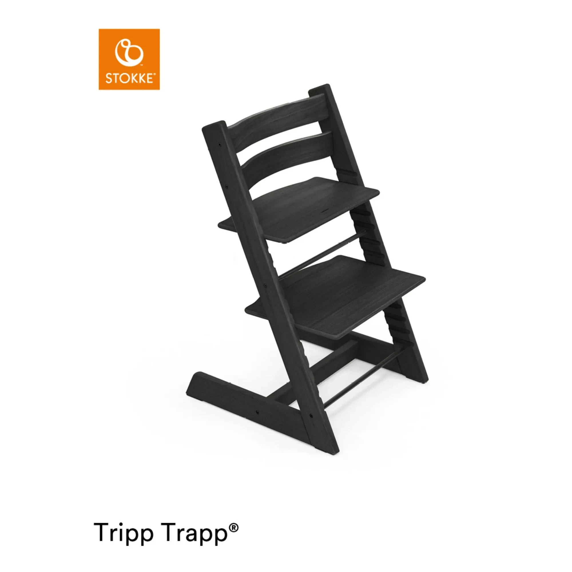 Stokke® - Tripp Trapp® Oak Wooden High Chair | Black