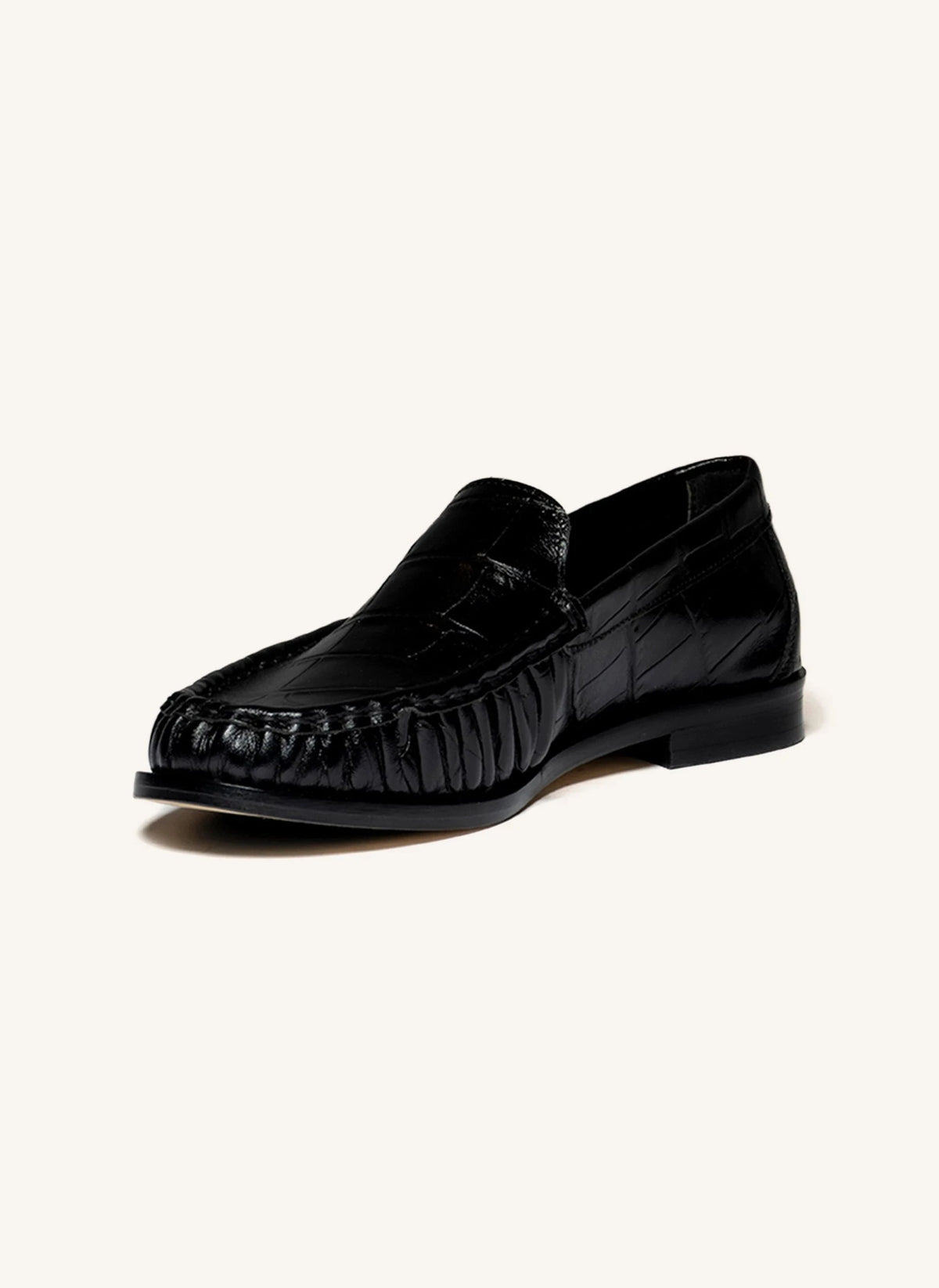 Odare - Rudi Croco Kabartmalı Loafer | Siyah