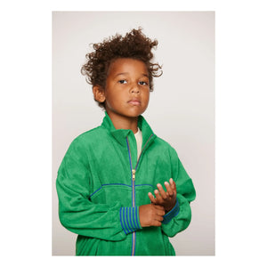 Mini Rodini - Organic cotton terry zip-up sweatshirt | Green