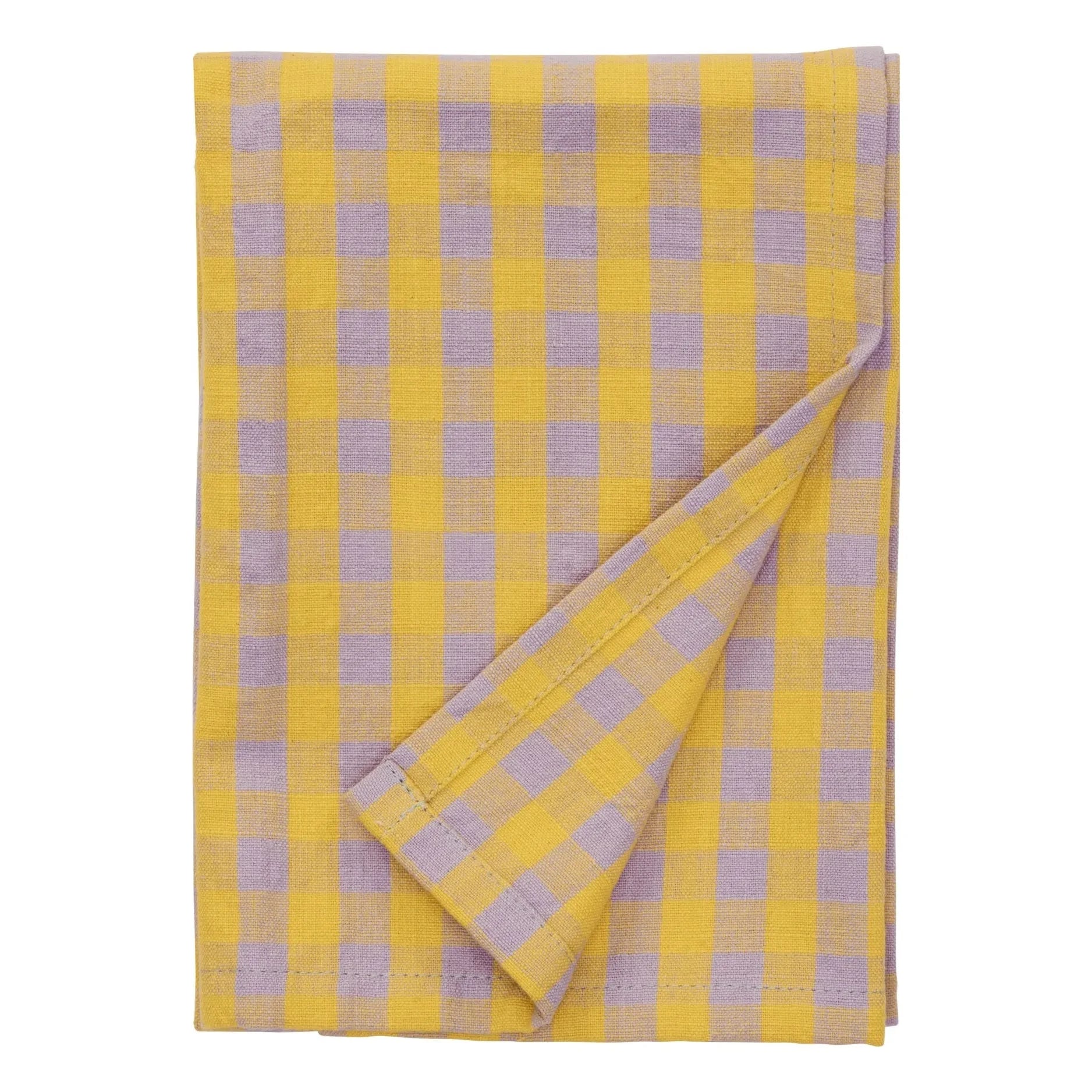 Madam Stoltz - Checked kitchen towel | Yellow
