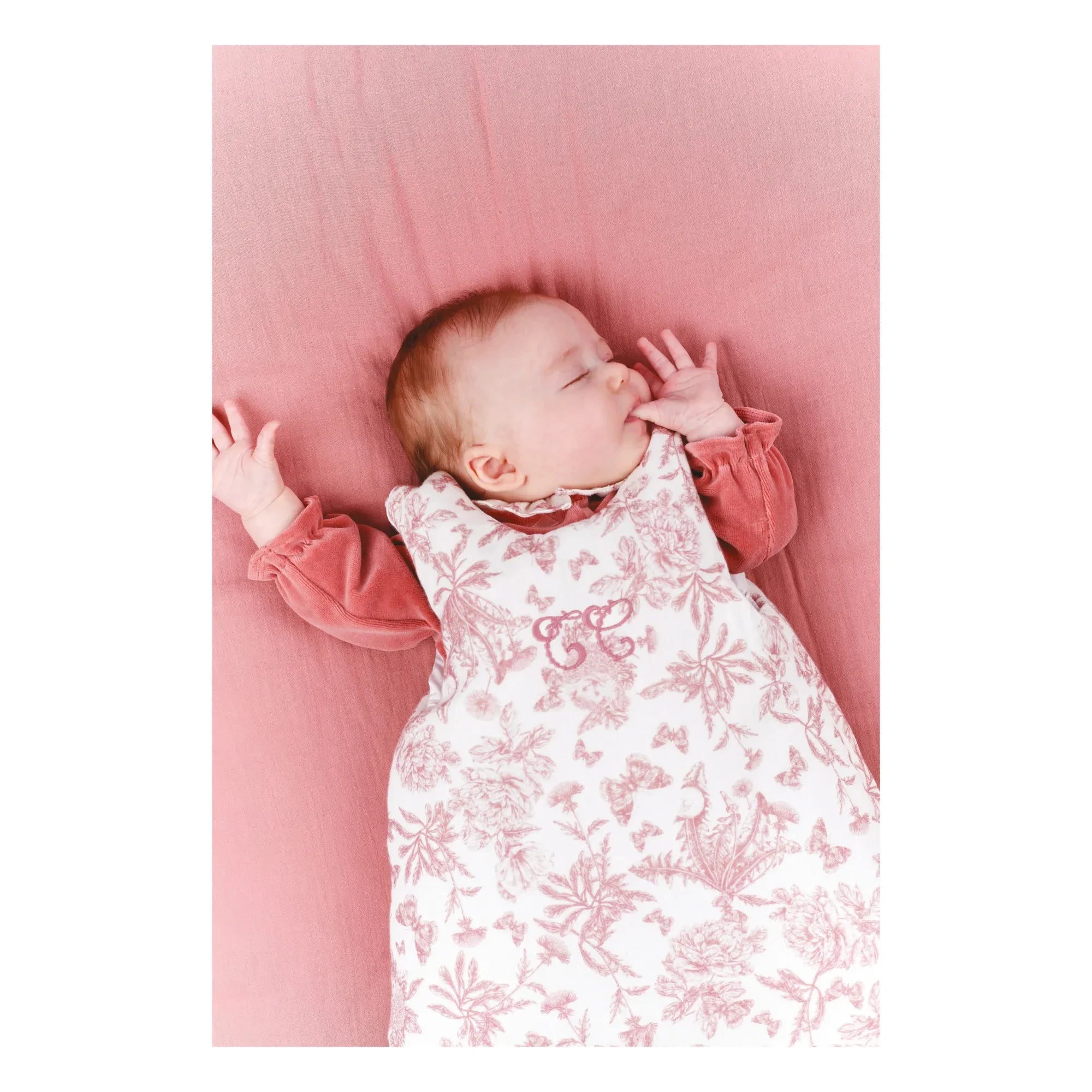 Tartine et Chocolat - Toile de Jouy Baby Sleep Suit | Peach