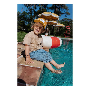 Hello Hossy - Trucker Mini Organic Cotton Curved Visor Hat | Camel