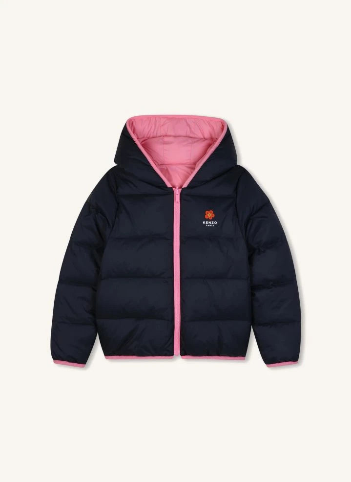 Kenzo - Flower Çift Taraflı Kaz Tüyü Mont | Candy pink