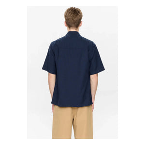 Anerkjendt - Akjesper Twill Short Sleeve Kimono | Dark Blue