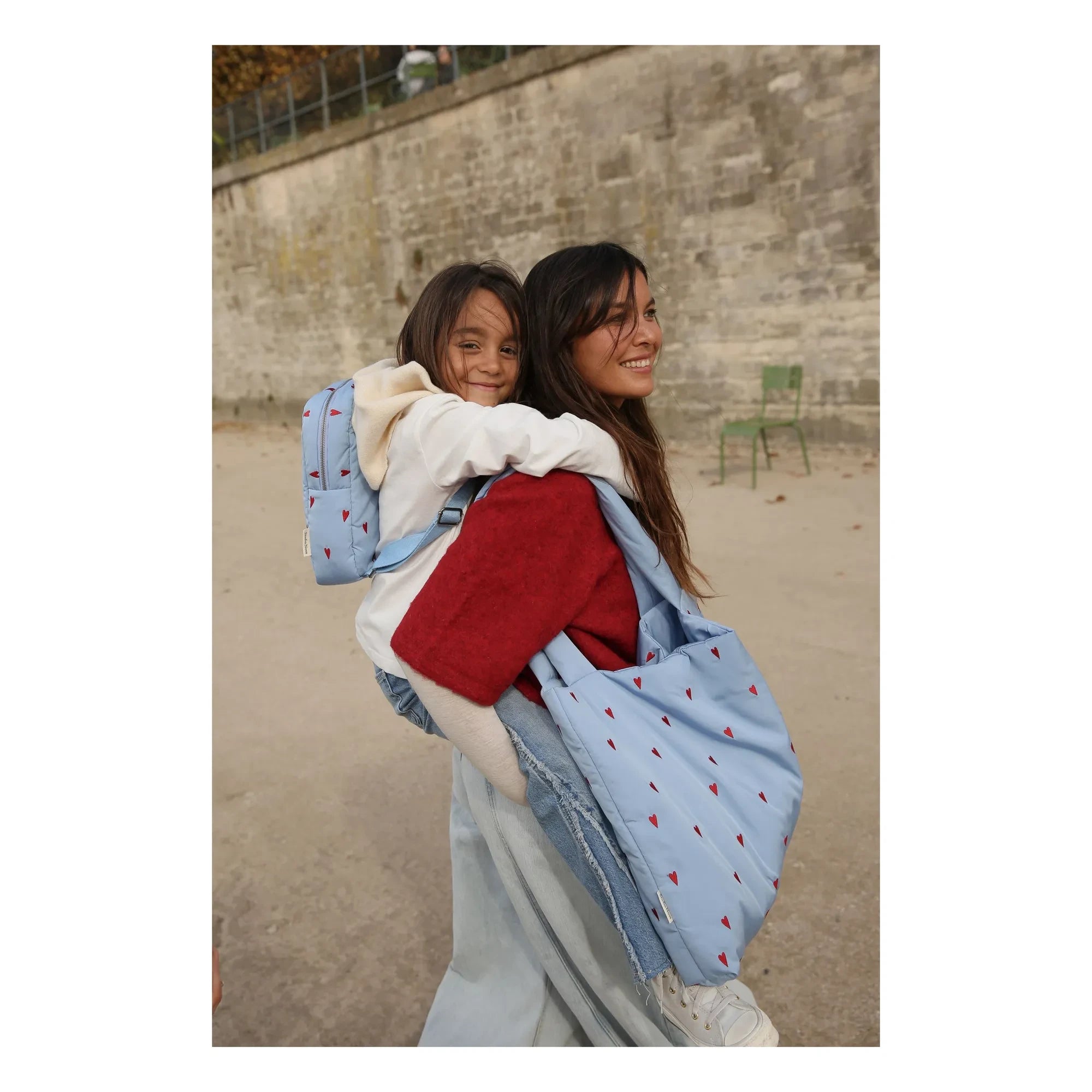 Studio Noos - Puffy Hearts mom bag | Light blue