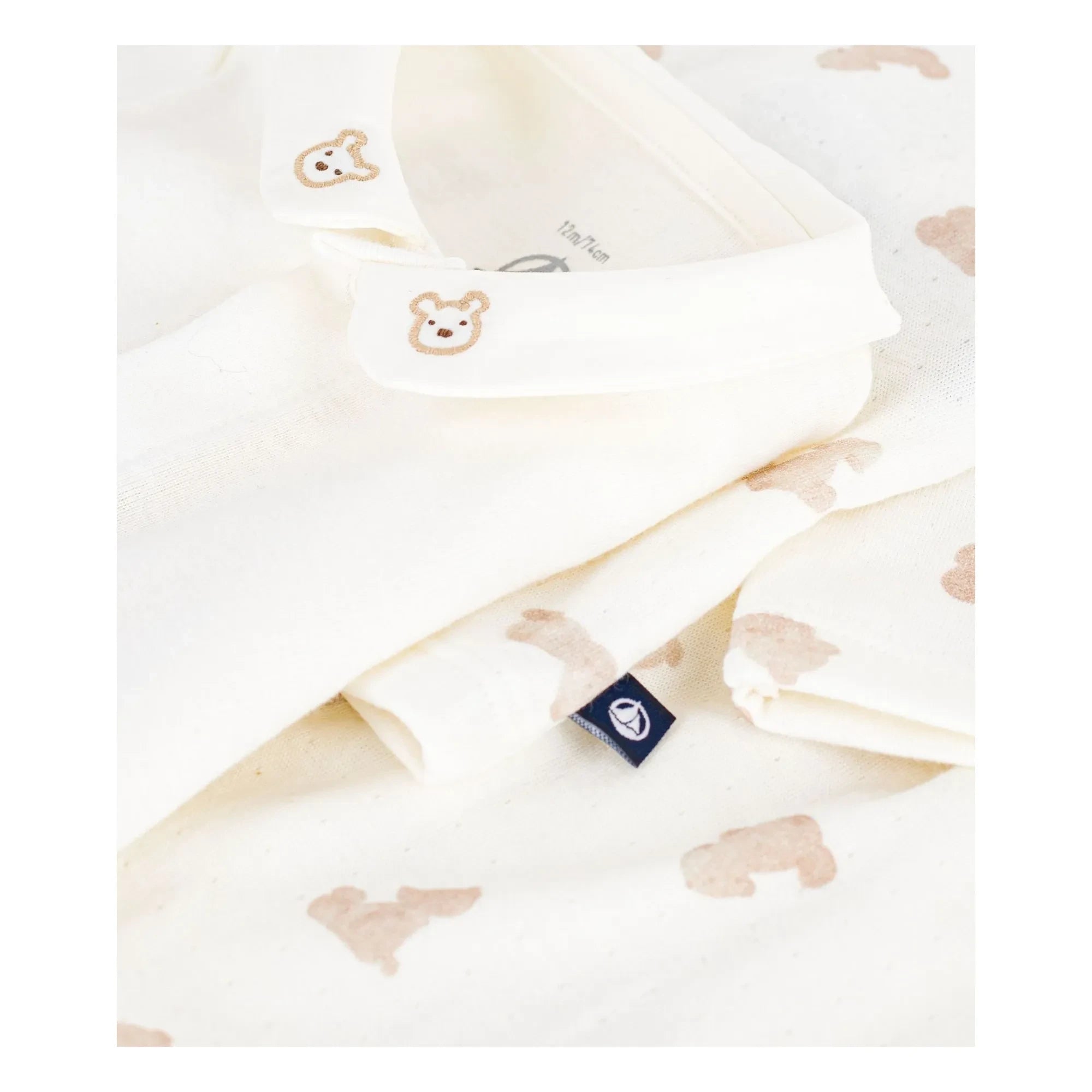 Petit Bateau - Organic Cotton Tubique Teddy Vest and Pant Set | White