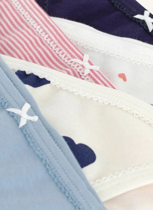 Petit Bateau - 5'li Organik Pamuk Kalp Külot Seti | Beyaz