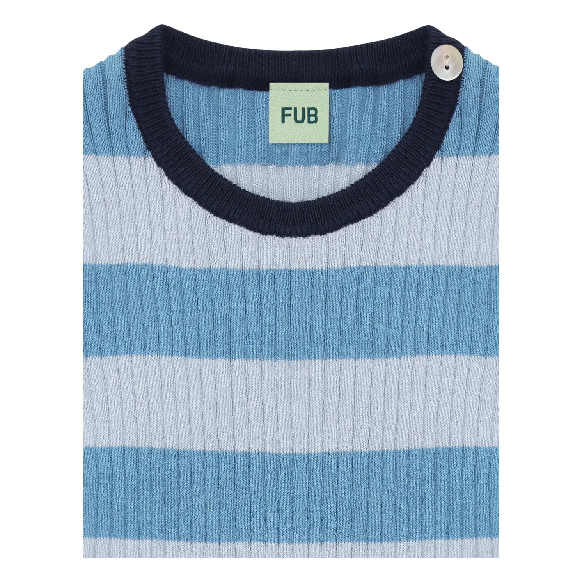 FUB - Striped T-shirt Organic cotton knit | Blue