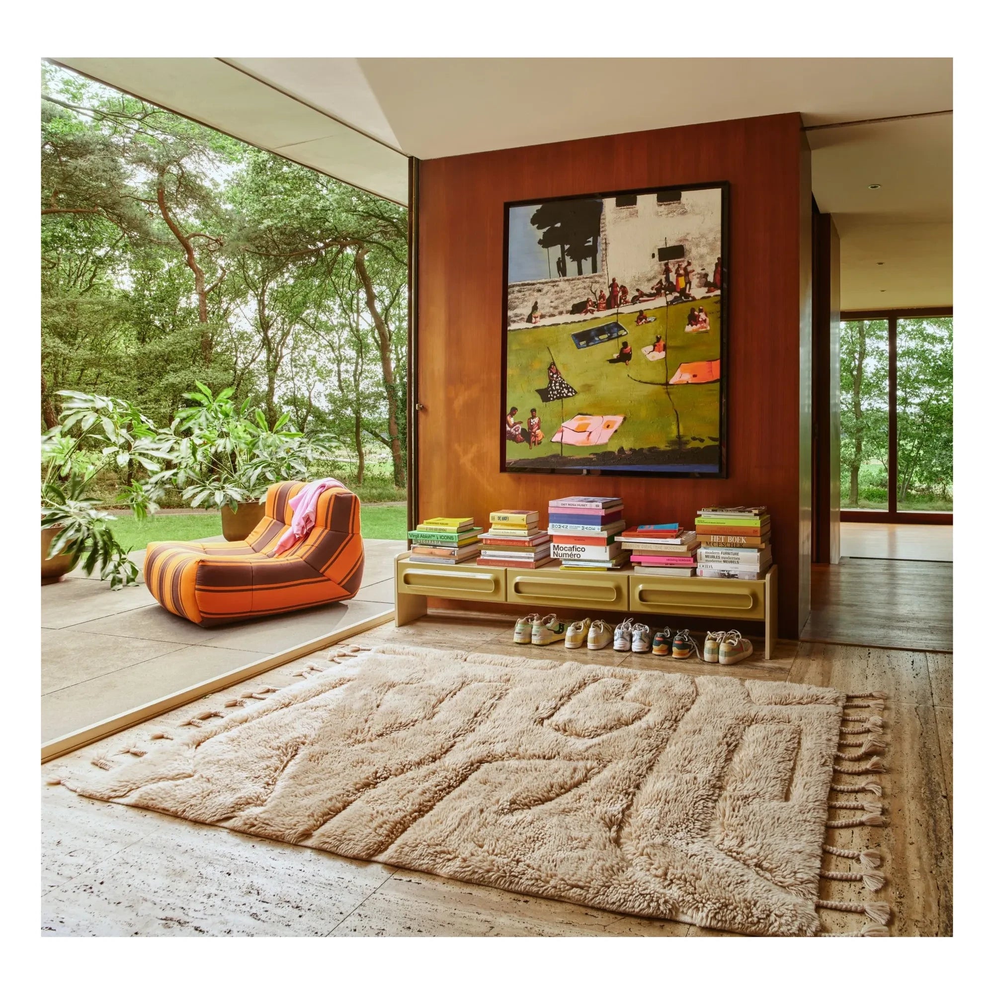 HKliving - Lazy Lounge Chair | Orange