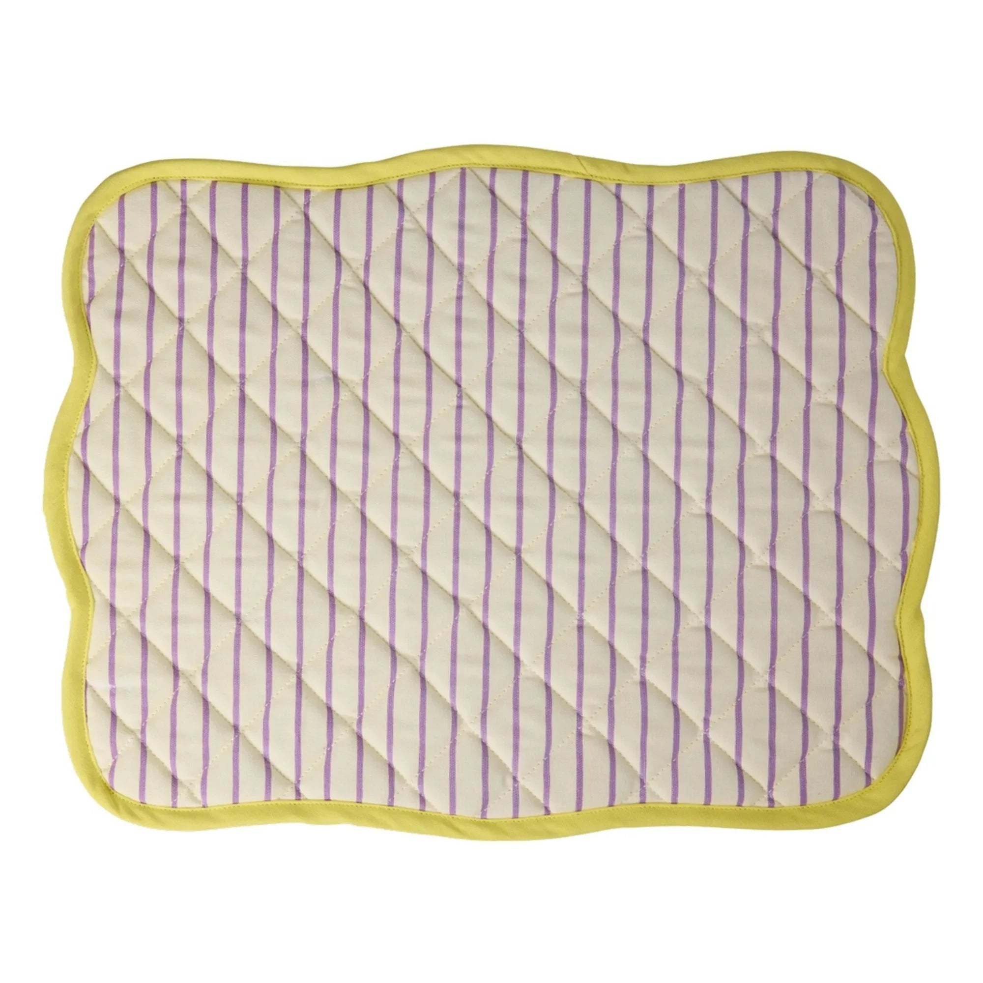 Rice - Striped quilted placemat | Purple