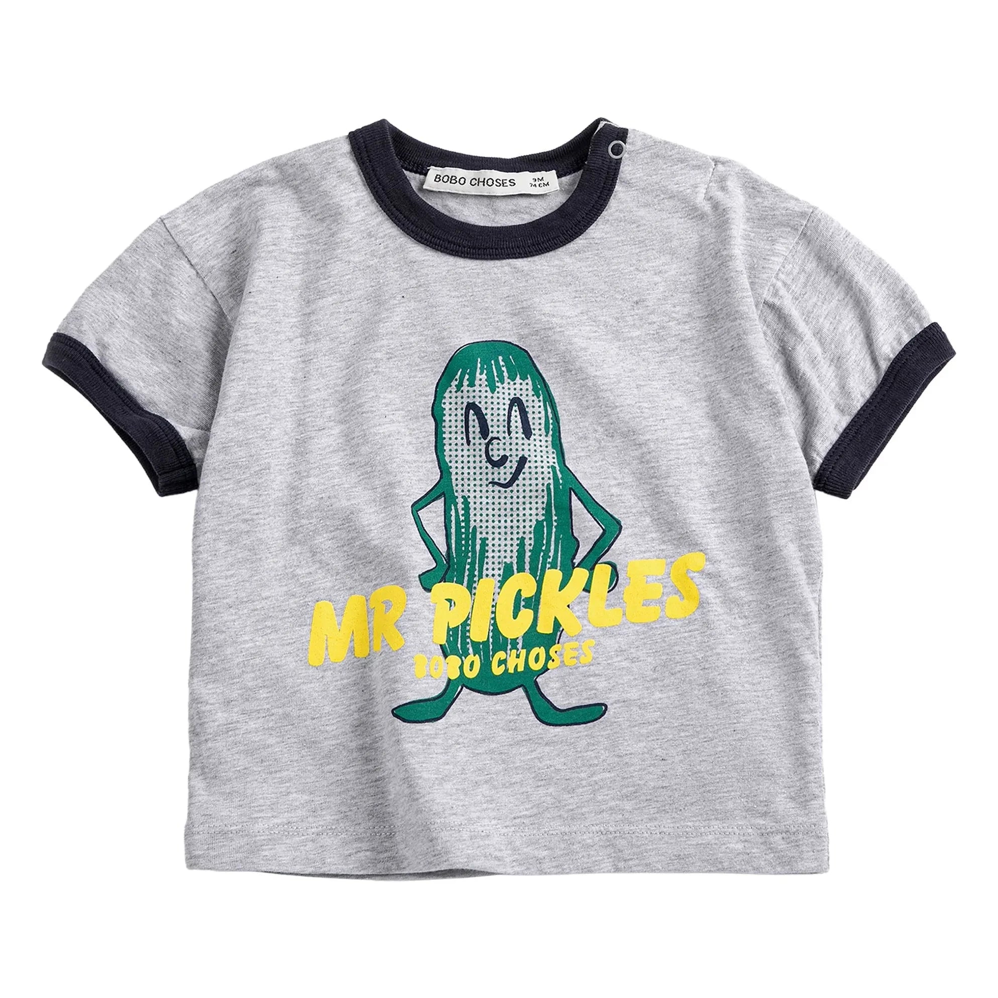 Bobo Choses - Mr Pickles Organic Cotton Baby T-shirt | Grey Melange