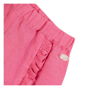 Tartine et Chocolat - Linen Ruffled Pants | Powder Pink
