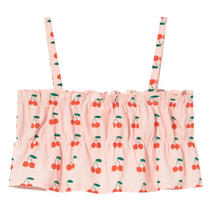 Tinycottons - Cherry Gathered Top | Light Pink