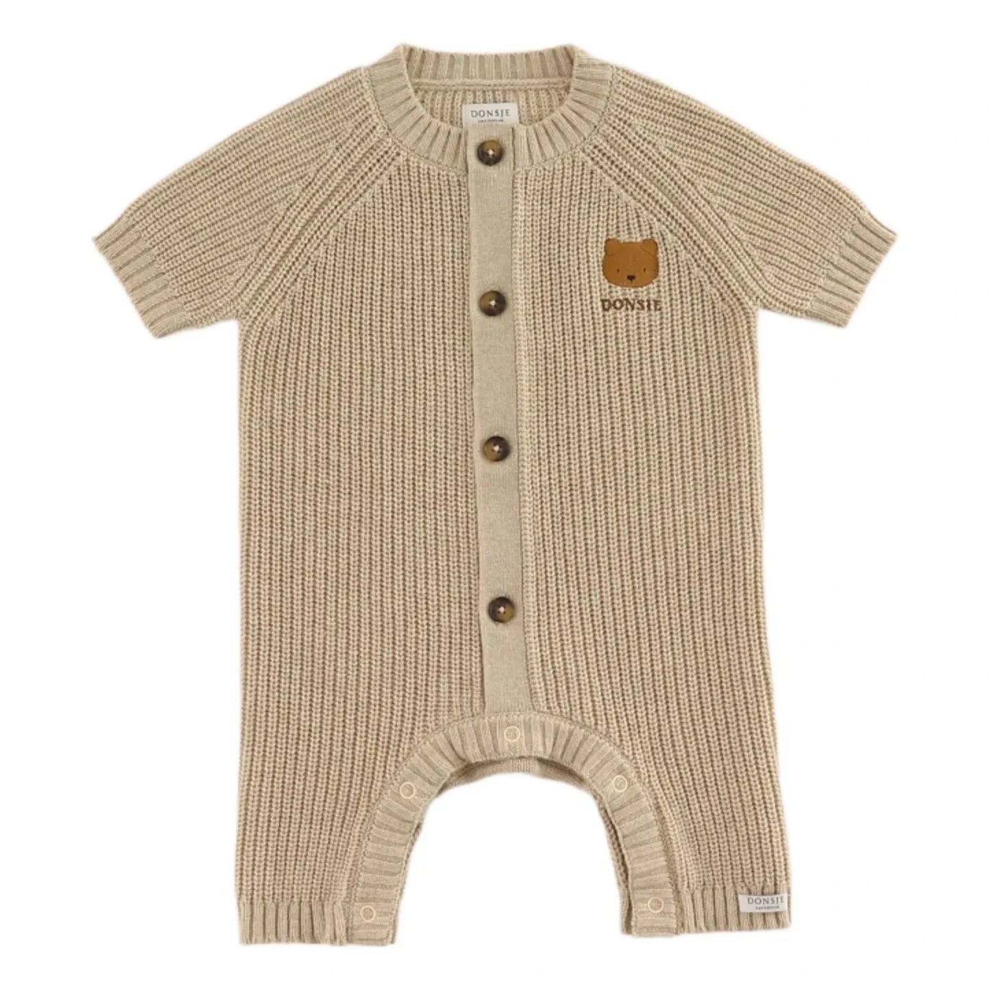 Donsje - Dantje Ribbed Bear Jumpsuit | Beige