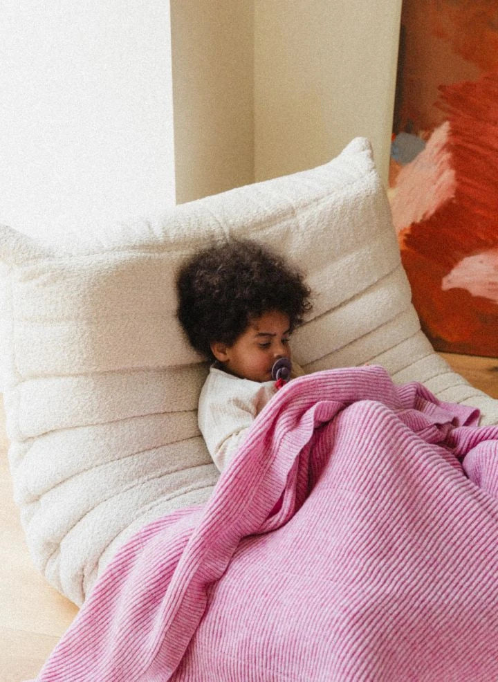 Hvid - Gaston Laine Merino Blanket | Cotton Candy Pink