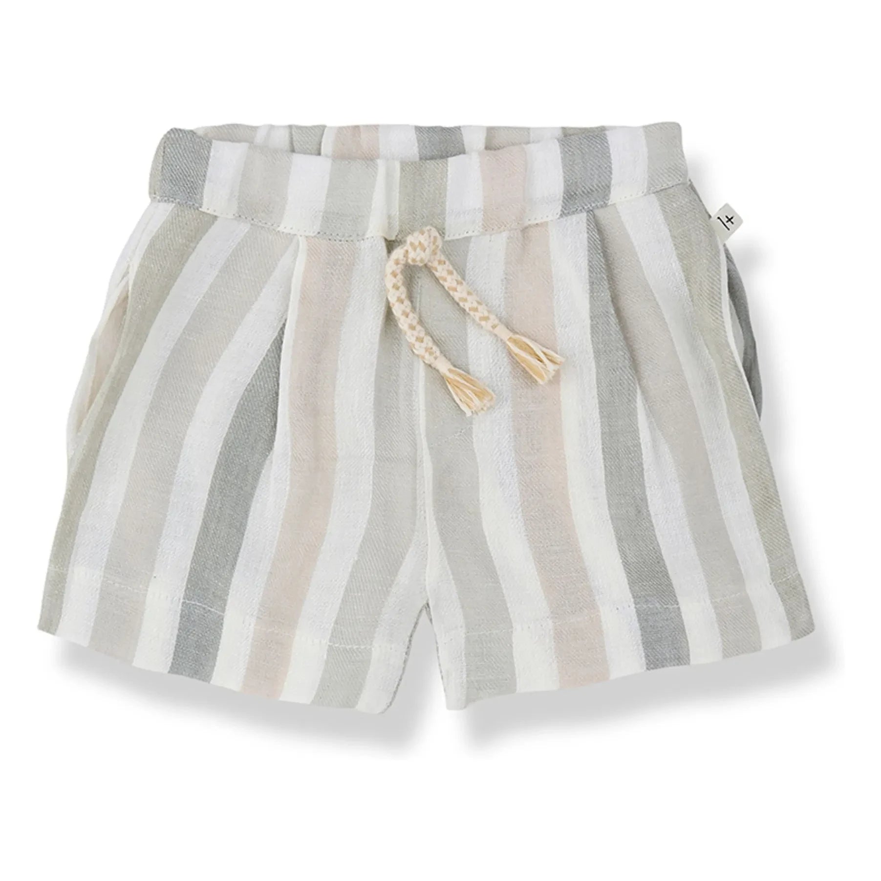 1+ in the family - Vilopriu Striped Linen Bermuda Shorts | Off-white