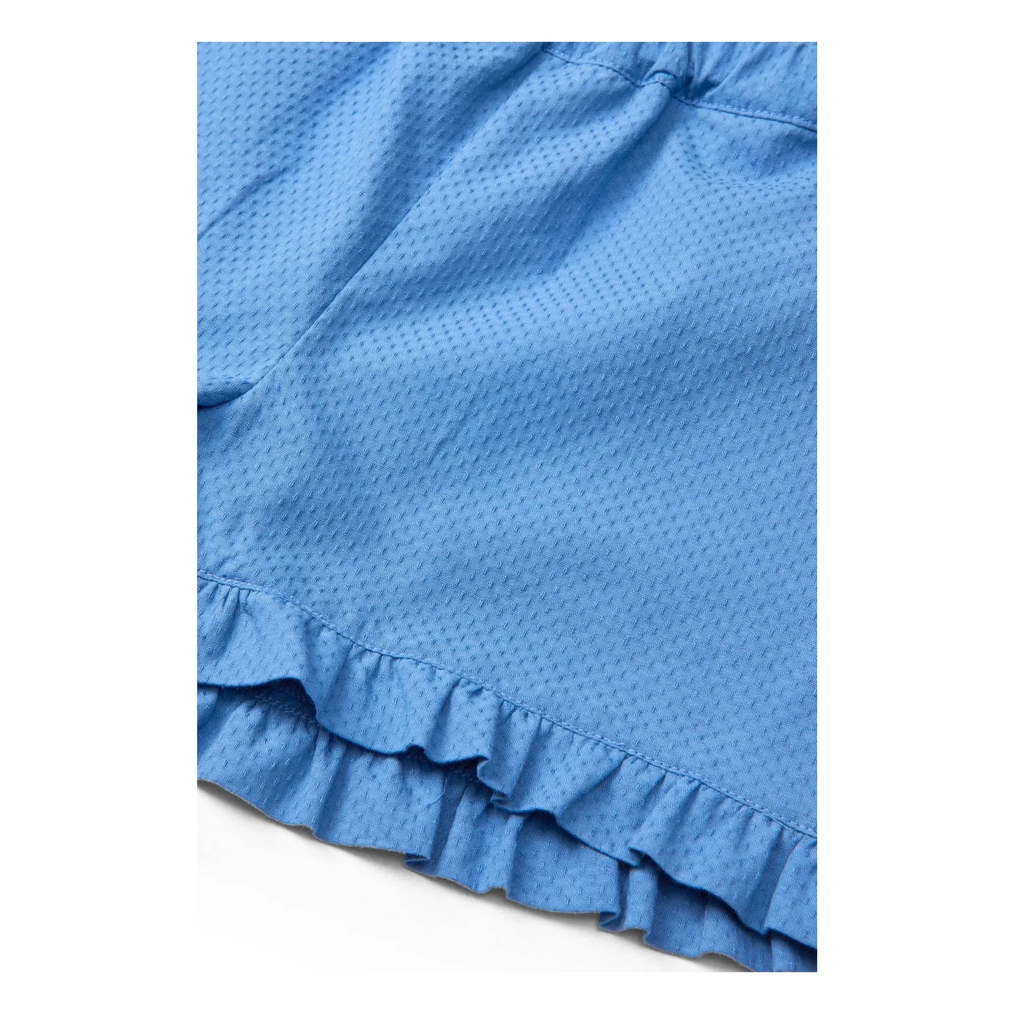 Copenhagen Colors - Organic cotton ruffle shorts | Azure blue