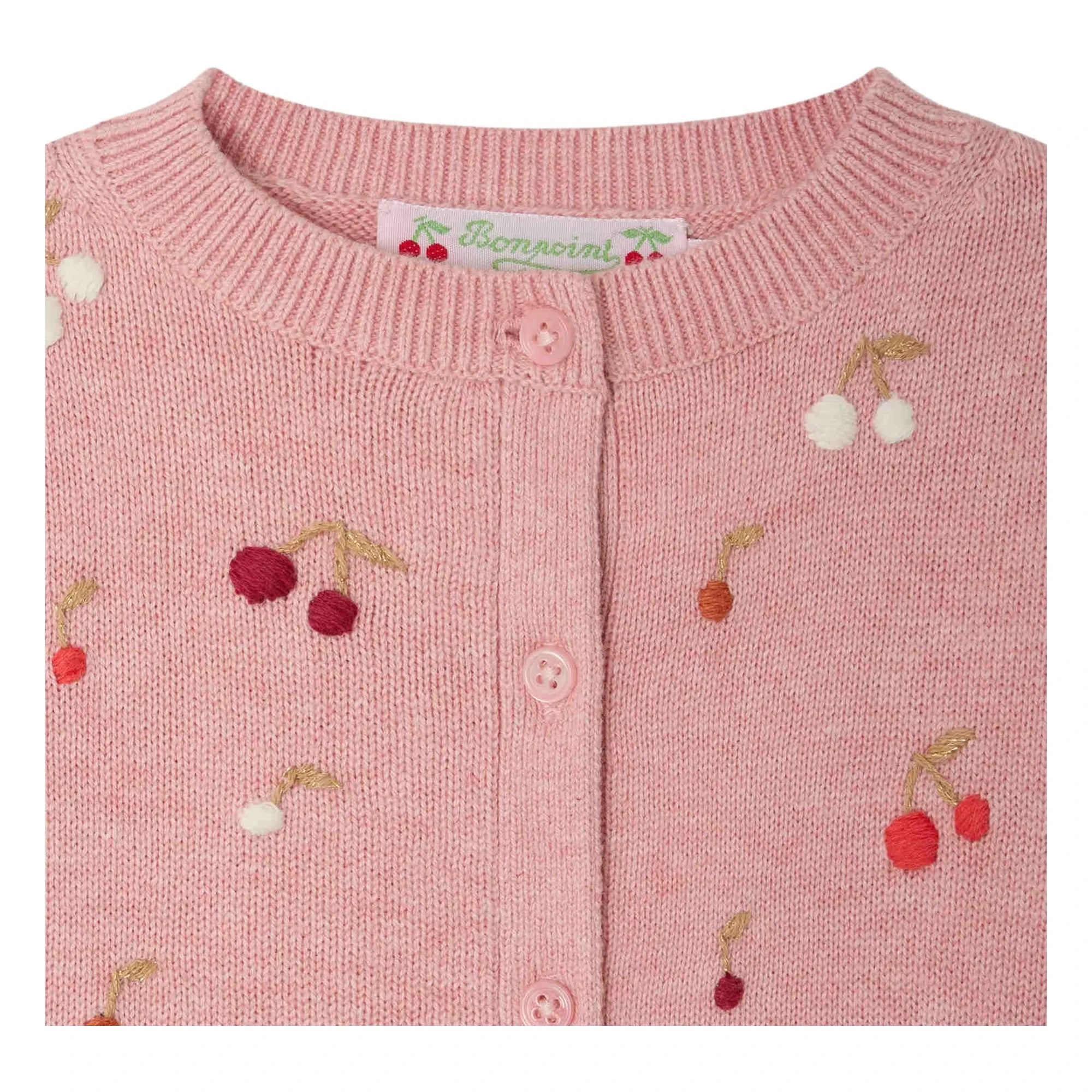 Bonpoint - Claudie Embroidered Cardigan | Powder Pink