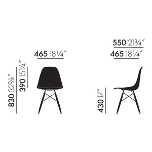 Vitra - DSW Plastic Chair - Maple Base - Charles & Ray Eames | Granite