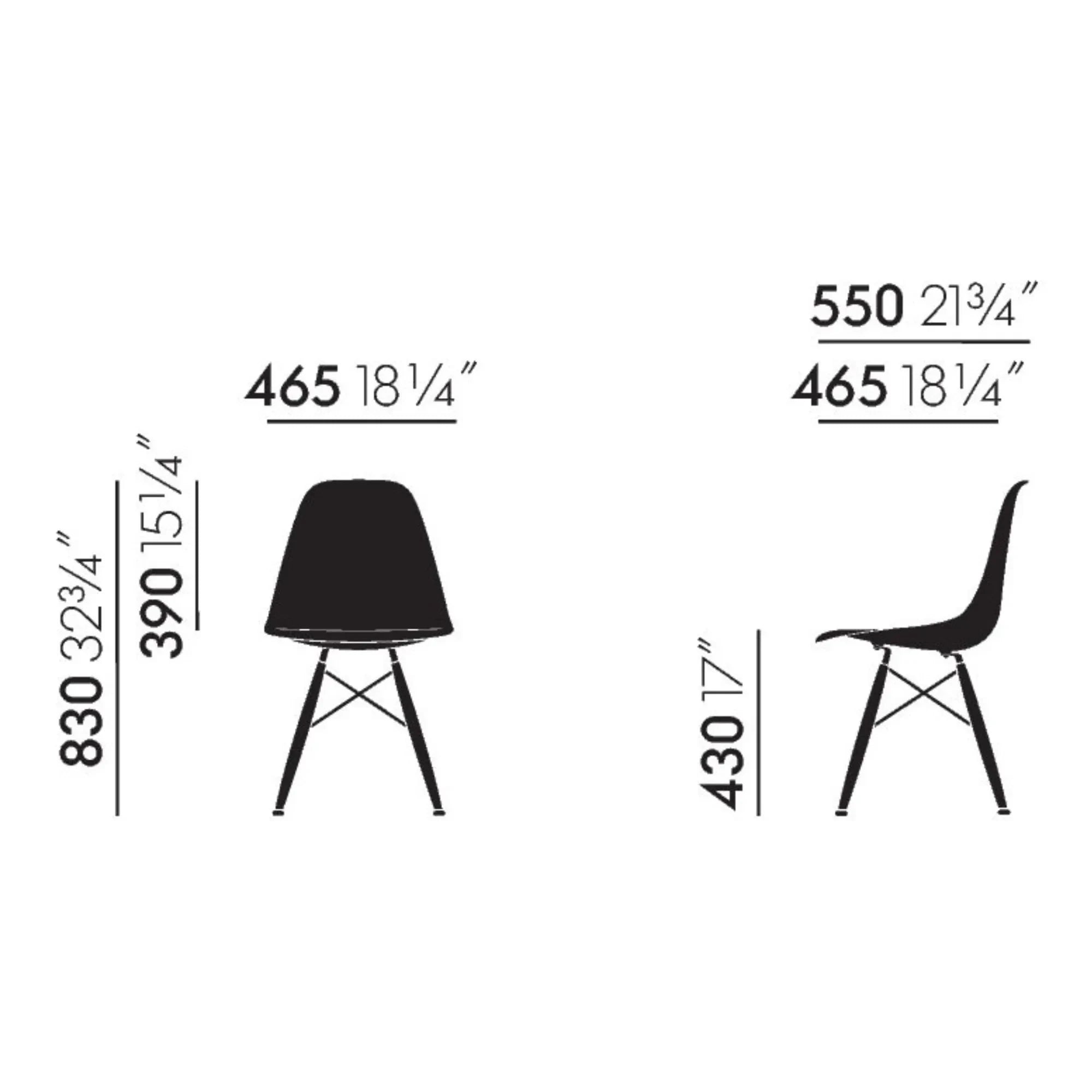 Vitra - DSW Plastic Chair - Maple Base - Charles & Ray Eames | Granite