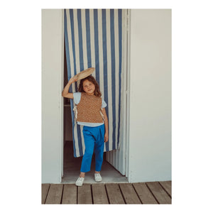 THE LiTTLE POETS - Louise Organic Cotton Reversible Sleeveless Jacket | Caramel