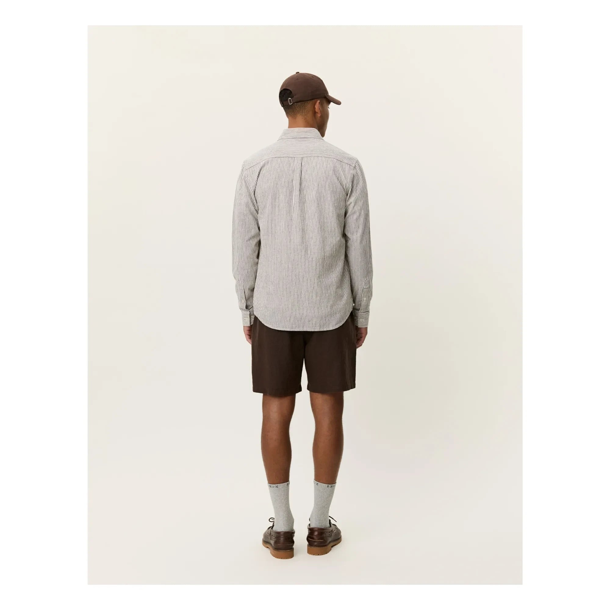 Les Deux - Striped Shirt Konrad Linen | Light Brown