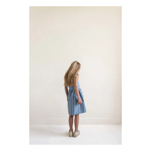 Jenest - Striped Organic Cotton Romper Dress | Light Blue