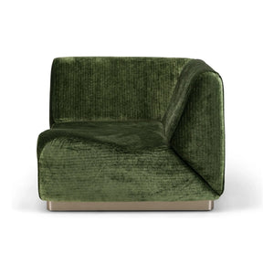 The Socialite Family - Rotondo High Gloss Velvet Corner Module | Olive Green