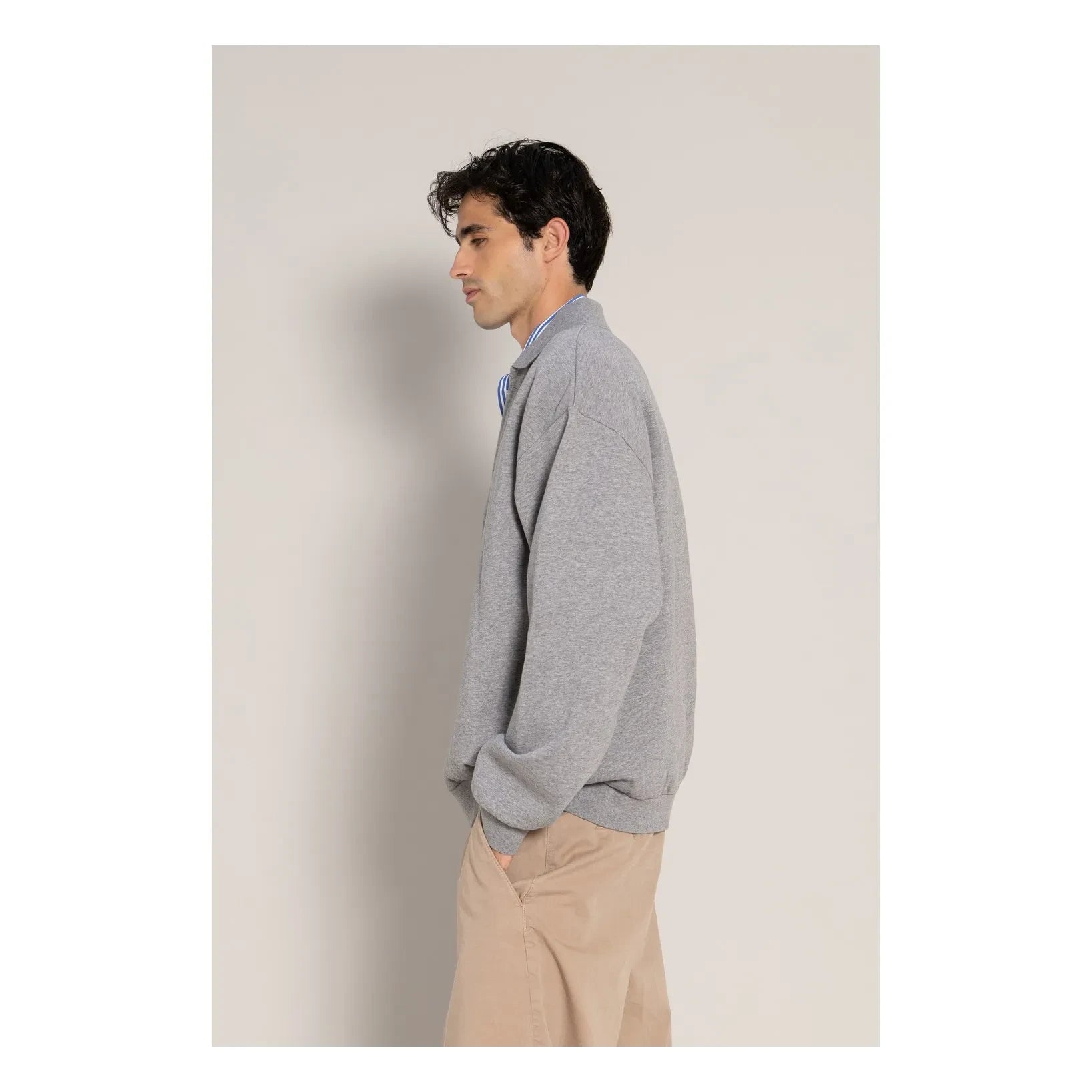 Smallable Man - Bob Bisiklet Yaka Sweatshirt | Heather Grey