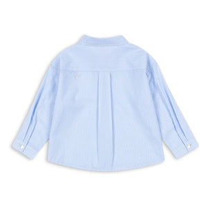 Konges Sløjd - Wes Lime Striped Organic Cotton Shirt | Blue