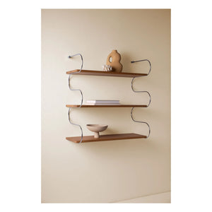 Schneid Studio - Onda Oak Shelf | Chrome