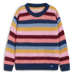 The New Society - Julia Striped Sweater | Blue