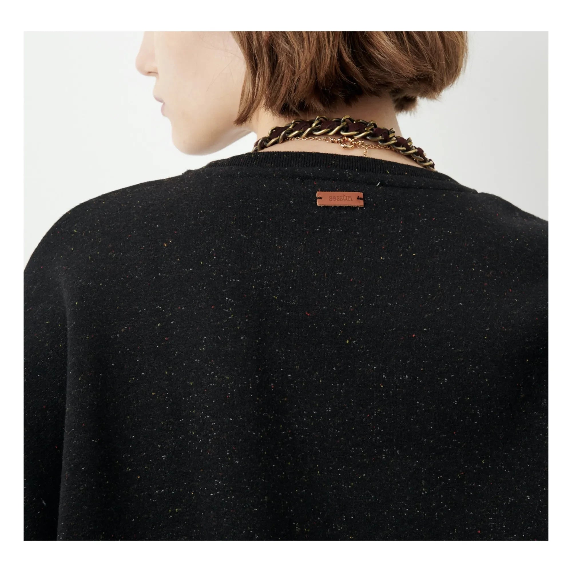 Sessùn - Chebbi Dotted Cotton Sweatshirt | Black