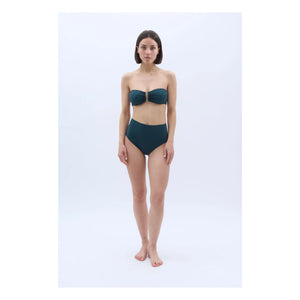 Baie Brune - Bonnie Bandeau Swimsuit Top | Chrome Green